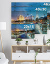China Hangzhou Skyscrapers - Cityscape Print on Natural Pine Wood