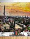 Verona at Sunset in Italy - Cityscape Print on Natural Pine Wood