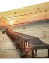 Boat Pier at Sunset - Bridge Print on Natural Pine Wood