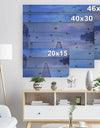 Jetty at Blue Dawn Panorama - Bridge Print on Natural Pine Wood