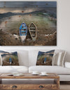 Two Boats near Pokhara Lake - Boat Print on Natural Pine Wood