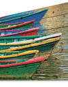 Color Boats on Phewa Lake Nepal - Boat Print on Natural Pine Wood