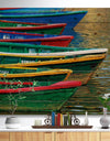 Color Boats on Phewa Lake Nepal - Boat Print on Natural Pine Wood