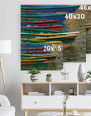 Color Boats on Phewa Lake Nepal - Boat Print on Natural Pine Wood