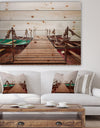 Boats in Mysterious Fog - Boat Print on Natural Pine Wood