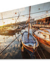 Yachts at Sea Port of Marseille - Boat Print on Natural Pine Wood