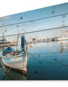 Yachts in Toulon Port France - Boat Print on Natural Pine Wood