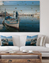 Yachts in Toulon Port France - Boat Print on Natural Pine Wood