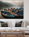 Beautiful Boats in Phewa Lake - Boat Print on Natural Pine Wood