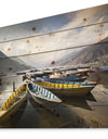 Pokhara Lakeside Boats - Boat Print on Natural Pine Wood