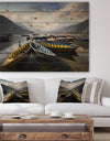 Pokhara Lakeside Boats - Boat Print on Natural Pine Wood