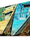 Wooden Boats on Lake Phewa - Boat Print on Natural Pine Wood