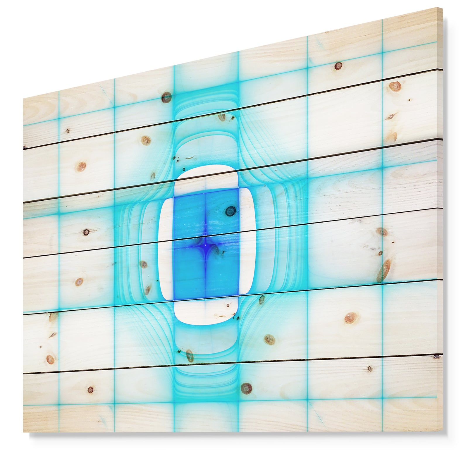 Blue Thermal Infrared Visor - Abstract Print on Natural Pine Wood