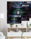 Cabalistic Blue Fractal Pattern - Abstract Print on Natural Pine Wood