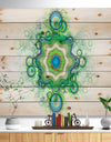 Cabalistic Star Fractal Flower - Abstract Print on Natural Pine Wood