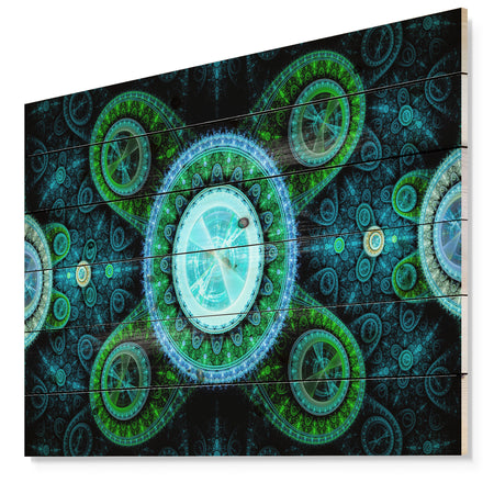 Bright Blue Psychedelic Relaxing Art - Abstract Print on Natural Pine Wood