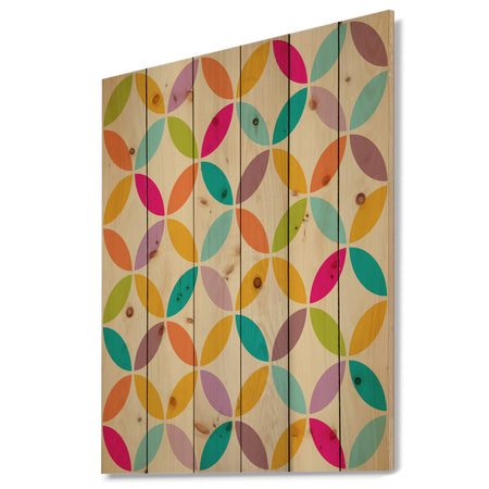 Vintage abstract seamless pattern - Contemporary Art Print on Natural Pine Wood