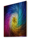 Unfolding of Vibrant Vortex - Contemporary Art Print on Natural Pine Wood
