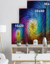 Unfolding of Vibrant Vortex - Contemporary Art Print on Natural Pine Wood