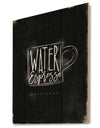 Americano cup coffee chalk - Digital Art Print on Natural Pine Wood