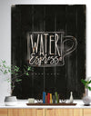 Americano cup coffee chalk - Digital Art Print on Natural Pine Wood