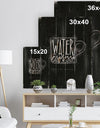 Americano cup coffee chalk - Digital Art Print on Natural Pine Wood