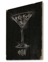 Daiquiri cocktail chalk - Food Painting Print on Natural Pine Wood