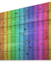 Rainbow Colors On Wooden - Contemporary Painting Print on Natural Pine Wood