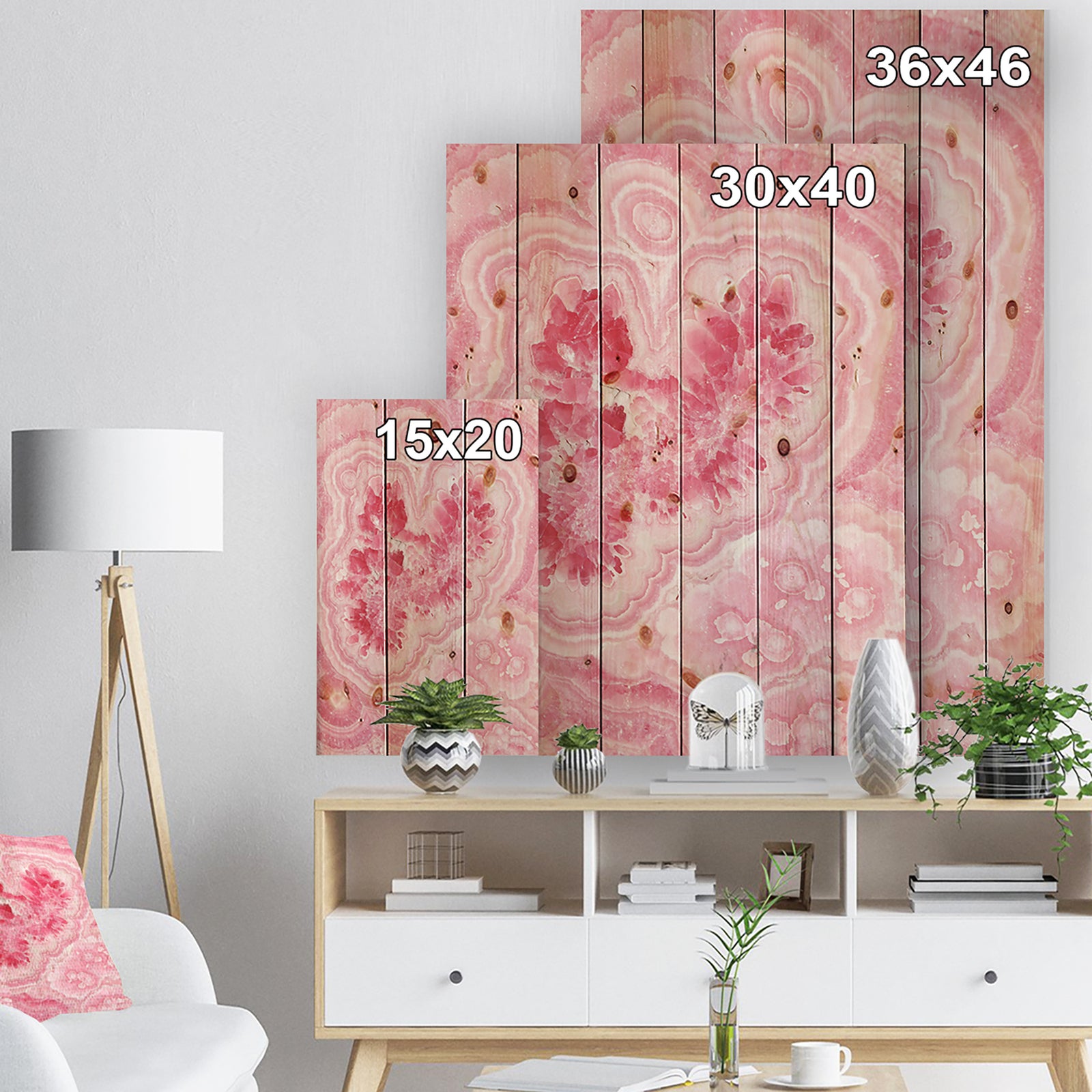 Quartz texture - Stone Photographic Print on Natural Pine Wood