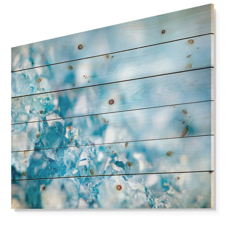 Blue crystals Agate -Stone Print on Natural Pine Wood