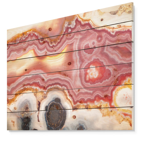 An Agate Gemstone mineral sample - Stone Photographic Print on Natural Pine Wood