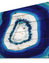 Slice of blue agate crystal - Stone Photographic Print on Natural Pine Wood