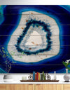 Slice of blue agate crystal - Stone Photographic Print on Natural Pine Wood