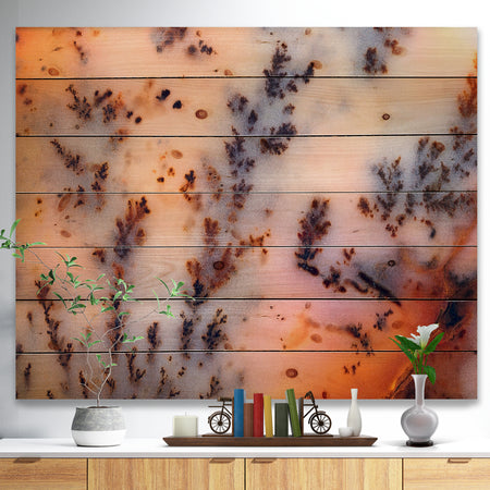 Moss Agate cream -Stone Print on Natural Pine Wood