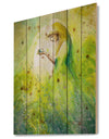 Spring Woman - Illustration Painting Print on Natural Pine Wood
