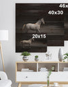 Gray Horse - Farmhouse Animals Photographic Print on Natural Pine Wood