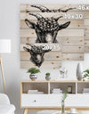 Black Goat - Farmhouse Animal Painting Print on Natural Pine Wood