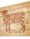 Sheep lamb cutting scheme craft - Farmhouse Animal Painting Print on Natural Pine Wood