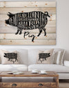 Pig pork cutting scheme - Farmhouse Animal Painting Print on Natural Pine Wood