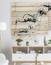 Stork and llama - Animals Sketch Painting Print on Natural Pine Wood