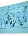 Rhinoceros painting in Blue Background - Animals Sketch Painting Print on Natural Pine Wood