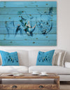 Rhinoceros painting in Blue Background - Animals Sketch Painting Print on Natural Pine Wood
