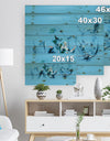 Rhinoceros painting in Blue Background - Animals Sketch Painting Print on Natural Pine Wood