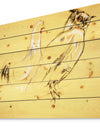 Owl and rooster painting - Animals Sketch Painting Print on Natural Pine Wood