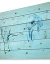 Elephant painting - Animals Sketch Painting Print on Natural Pine Wood