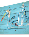 Pelican painting - Animals Sketch Painting Print on Natural Pine Wood