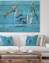 Pelican painting - Animals Sketch Painting Print on Natural Pine Wood