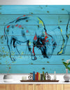Buffalo painting in Blue background - Animals Sketch Painting Print on Natural Pine Wood