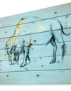 Buffalo painting - Animals Sketch Painting Print on Natural Pine Wood