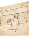 Elephant sketch - Animals Sketch Painting Print on Natural Pine Wood